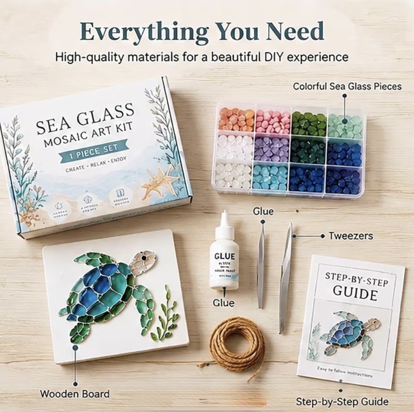 Sea Glass Art Kit - Sea Turtle Design