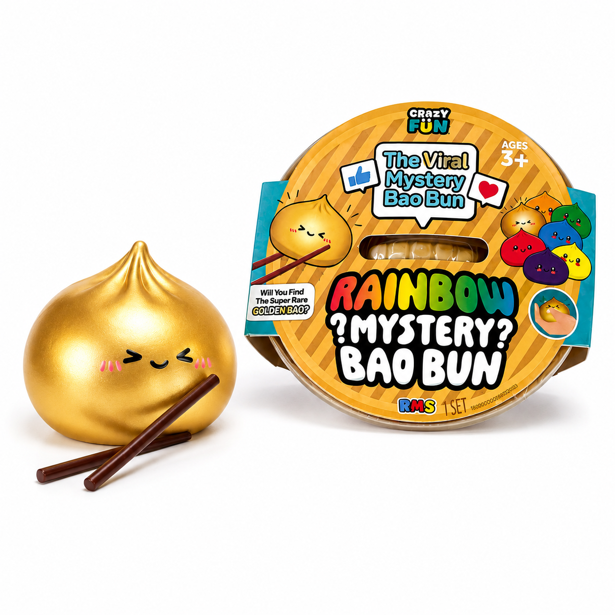 RMS Crazy Fun™ Mystery Bao Bun – Rare Rainbow Chase Certified Authentic