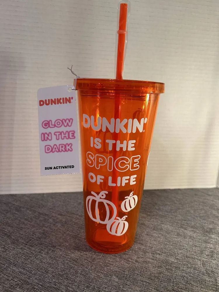 Dunkin' Glow in the Dark Pumpkin Tumbler- Brand New!!