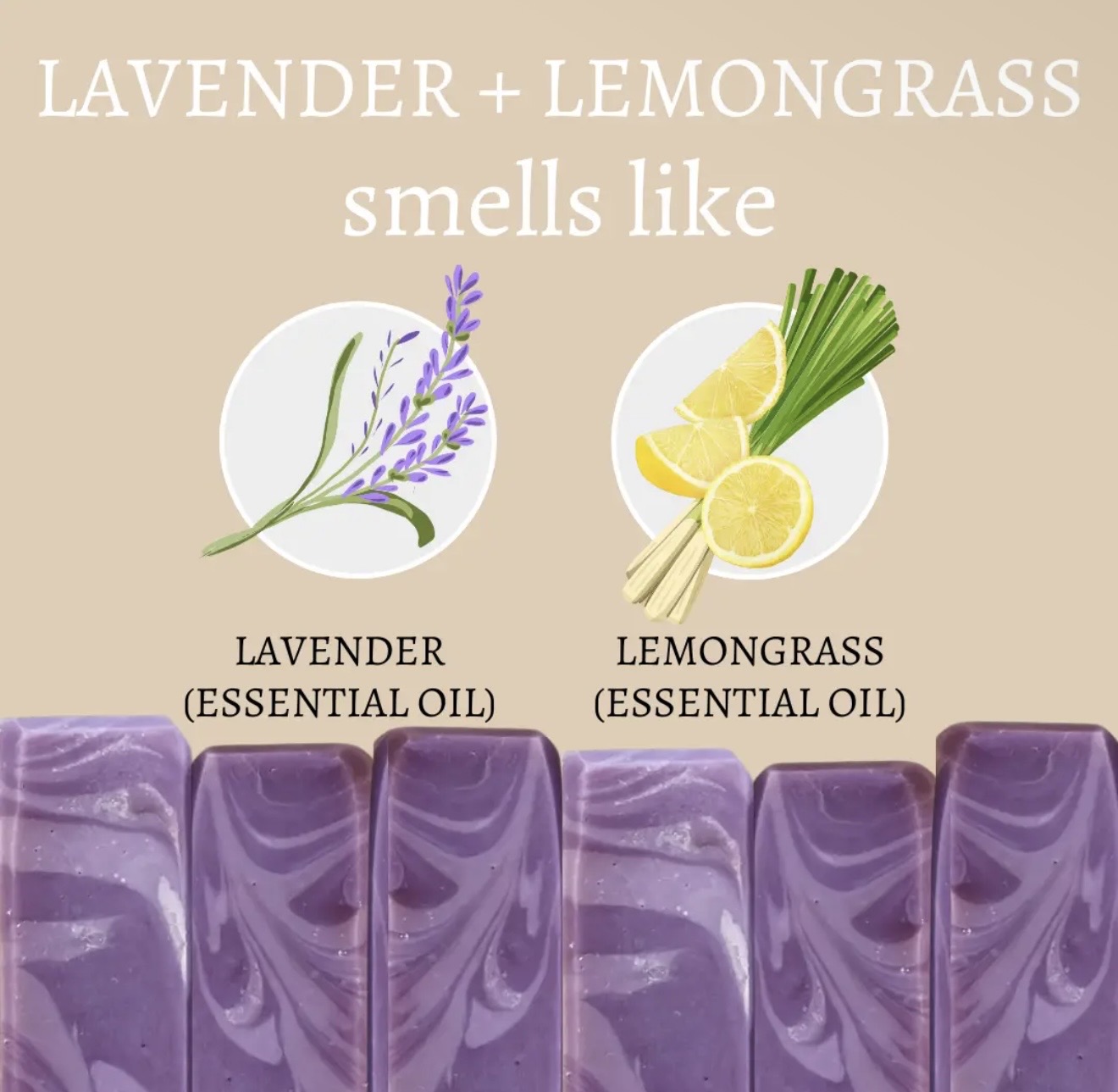 Lavender and Lemongrass Vegan Handmade Bar Soap - 4oz 4
