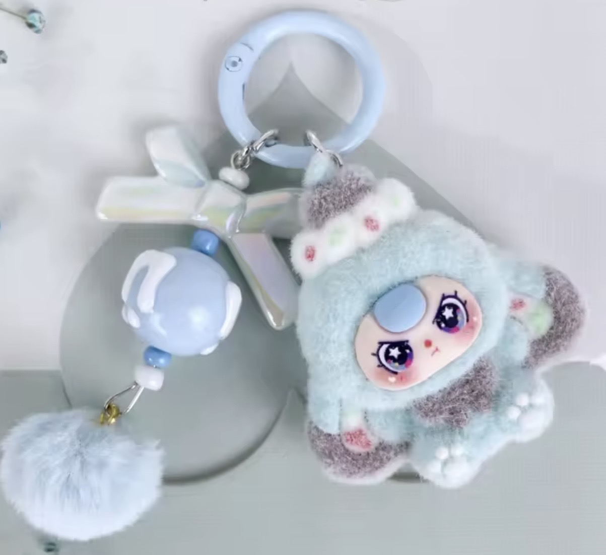 Baby Three Mini Keychain with Charms 3