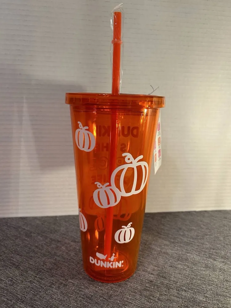 Dunkin' Glow in the Dark Pumpkin Tumbler- Brand New!!