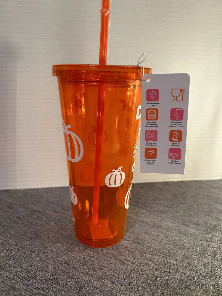 Dunkin' Glow in the Dark Pumpkin Tumbler- Brand New!! 3