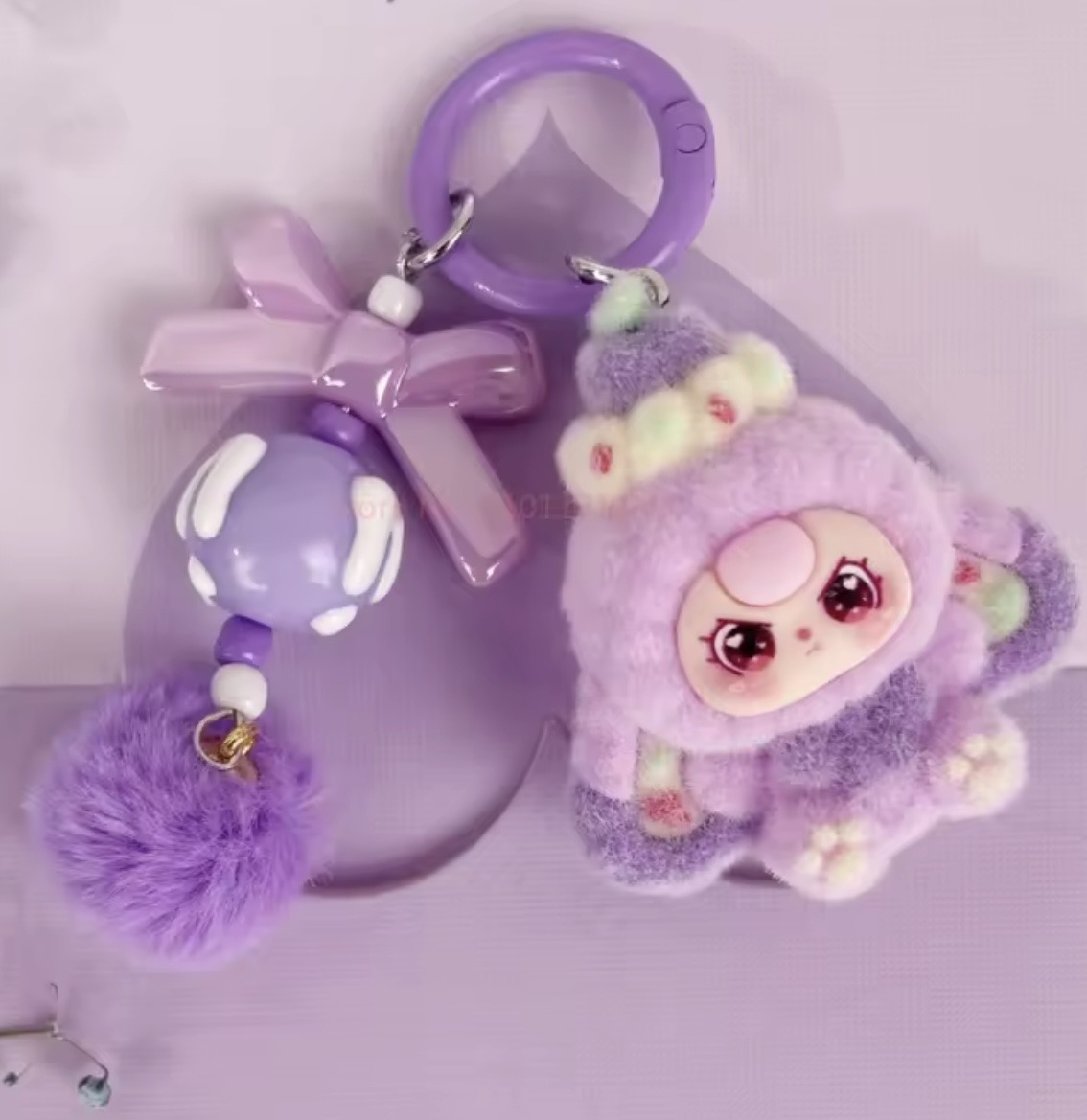 Baby Three Mini Keychain with Charms