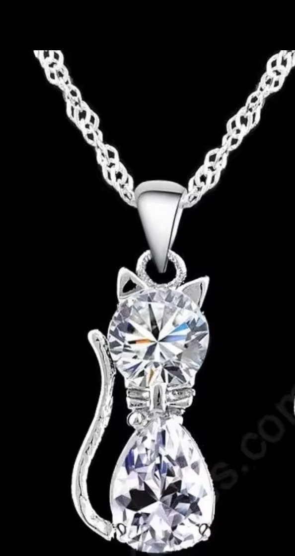 Sterling Silver Cat Necklace