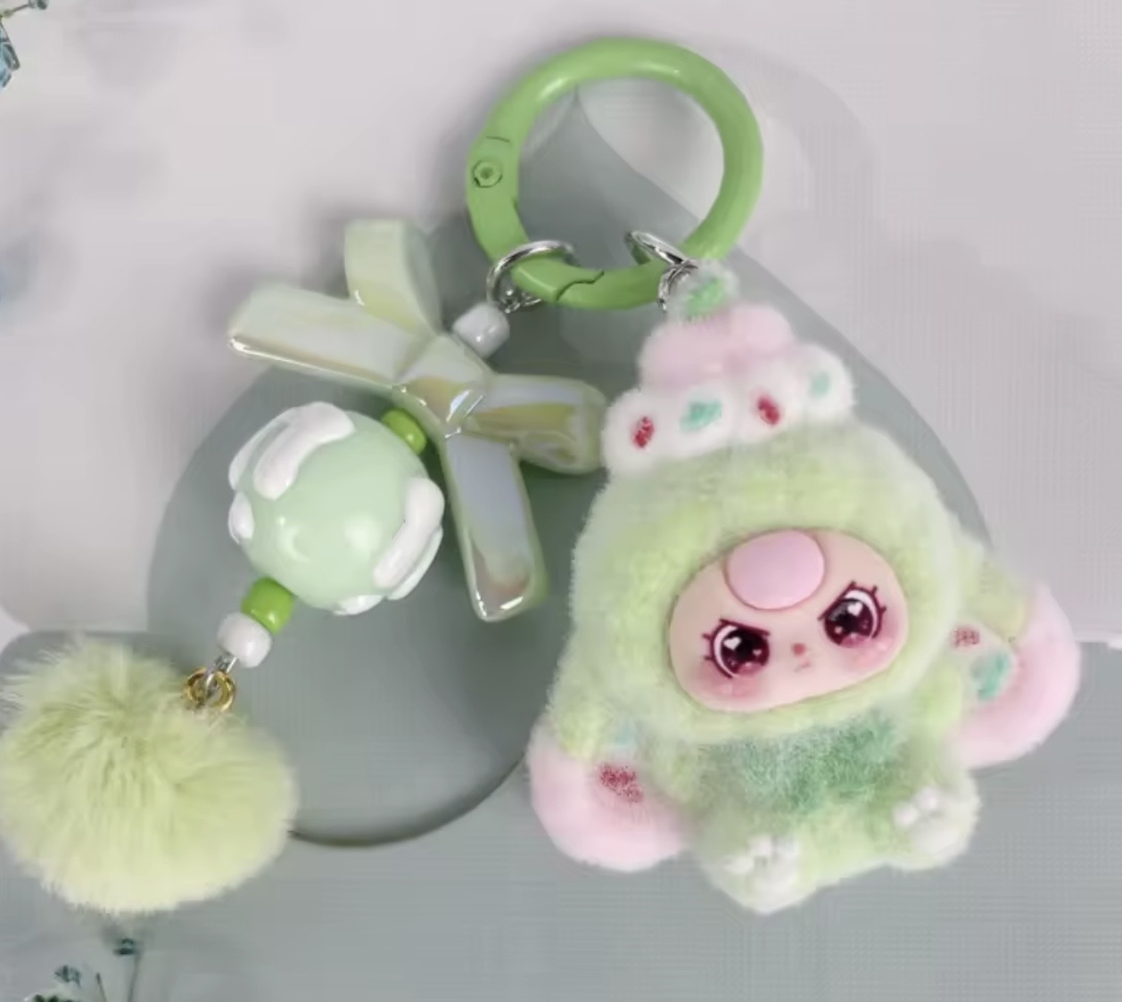 Baby Three Mini Keychain with Charms 4