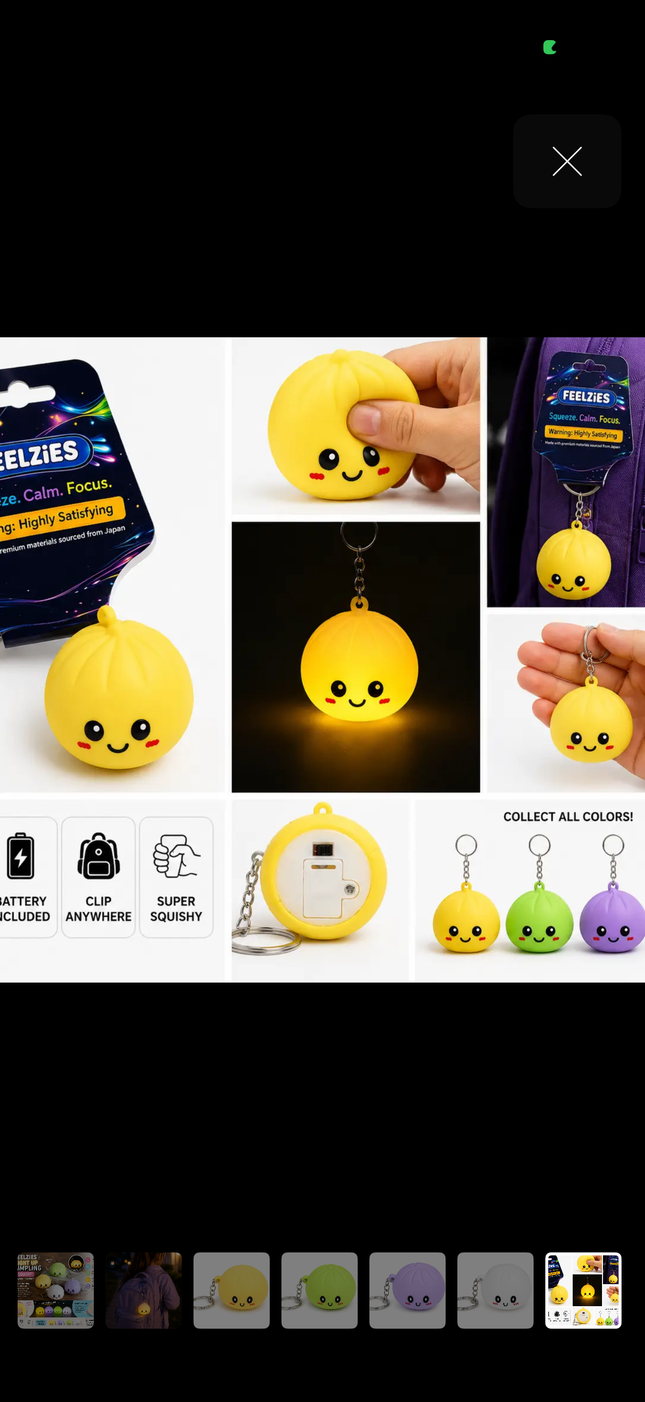FEELZiES™ Light Up Dumpling Squishy Green ™ | Keychain Sensory Bag Charm: Ecto Cooler 2