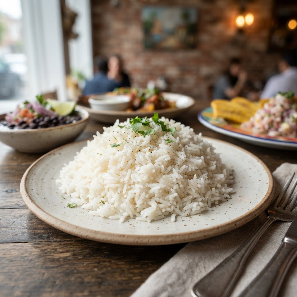 Arroz blanco de la casa