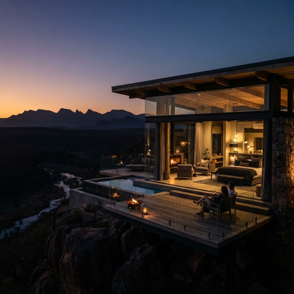 N’weti Camp — “silhouette” perched high above the river
