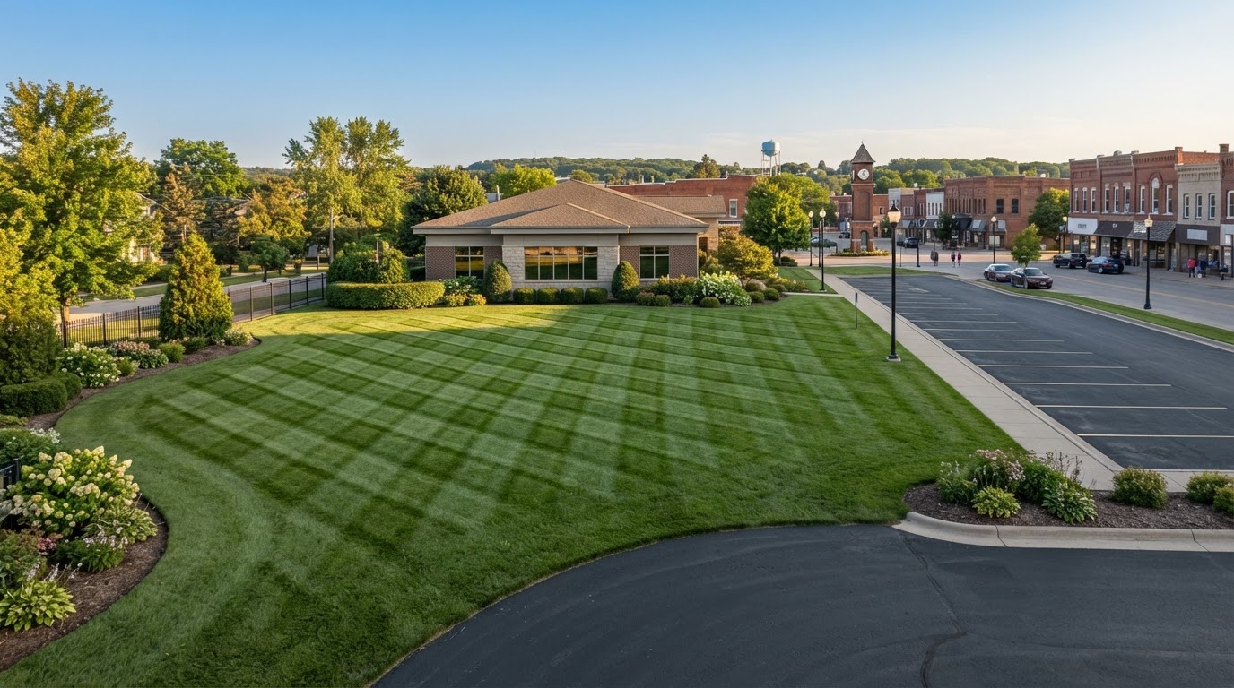 Commercial property lawn care
