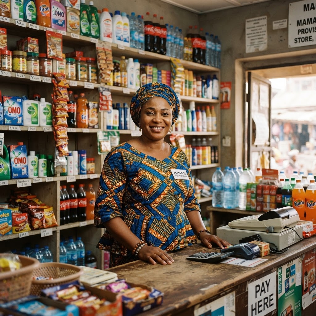 Nigerian woman in her supermarket