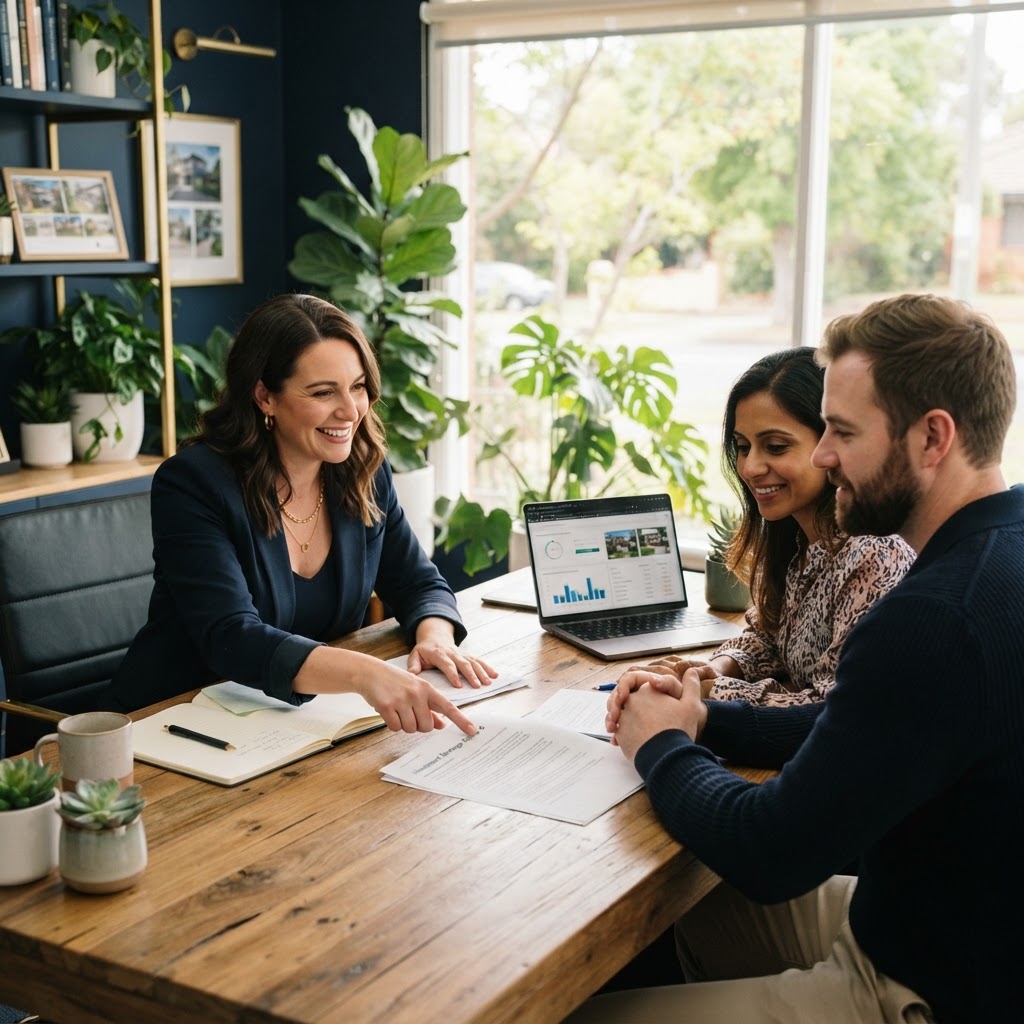 A PPS property strategist guiding clients through their property journey at a consultation