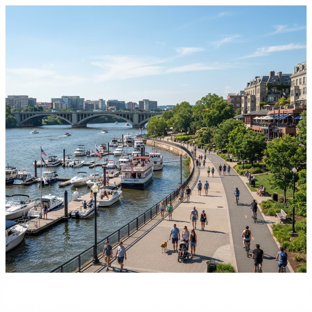 Georgetown waterfront on the Potomac