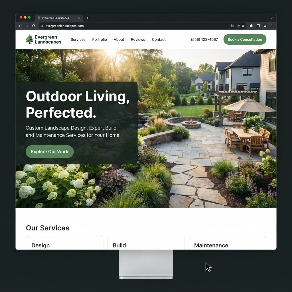 LANDSCAPE DESIGN website mockup