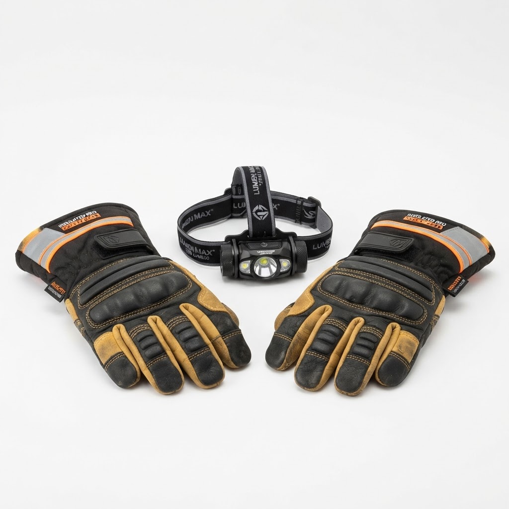 Insulated Work Gloves & LED Headlamp
