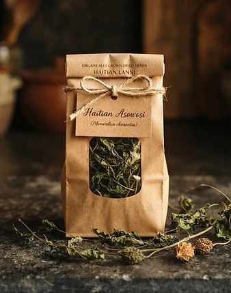 Haitian Asowosi — organic dried cerasee herb from the Touray Garden