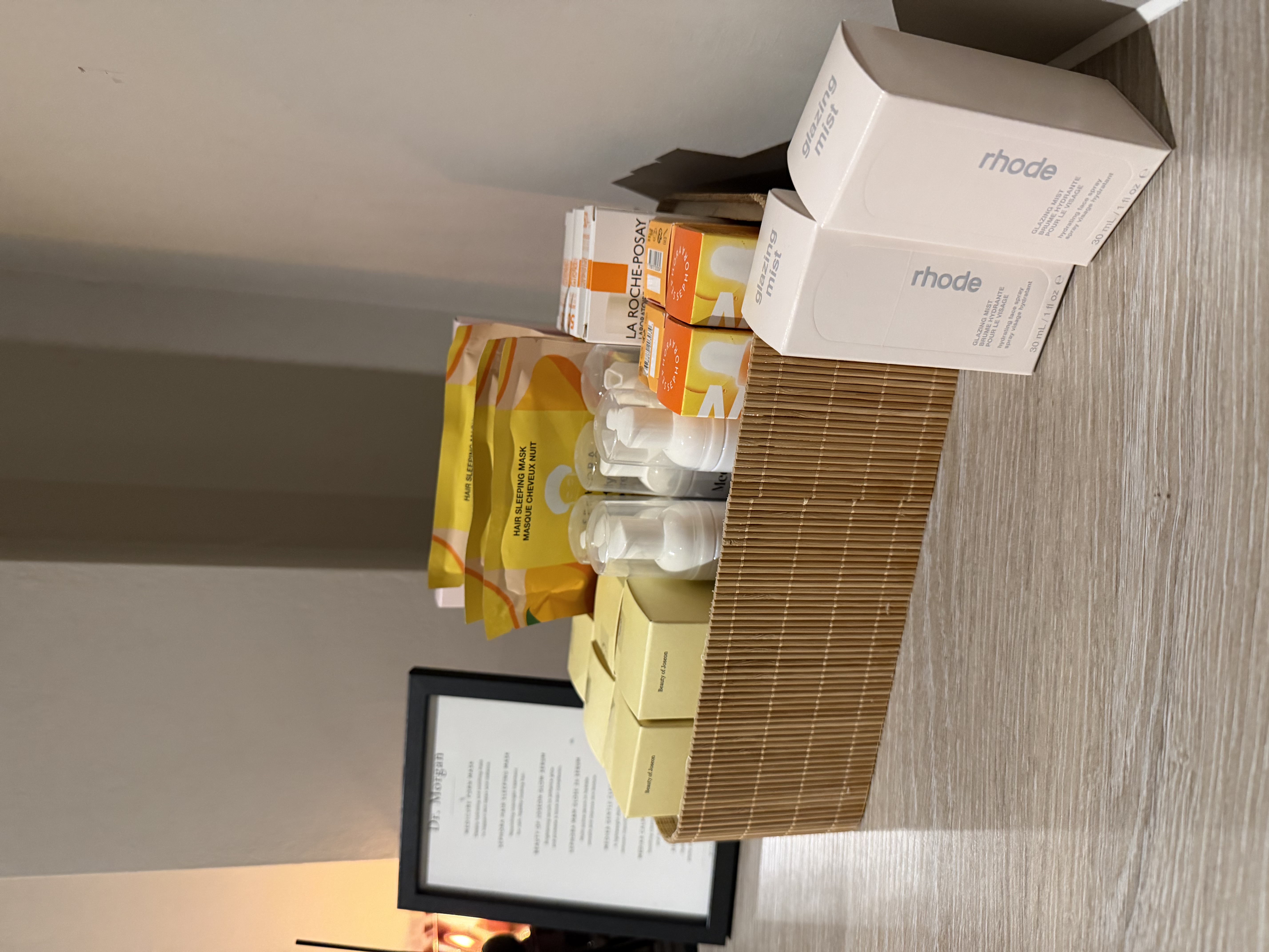 Skincare products used in clinic