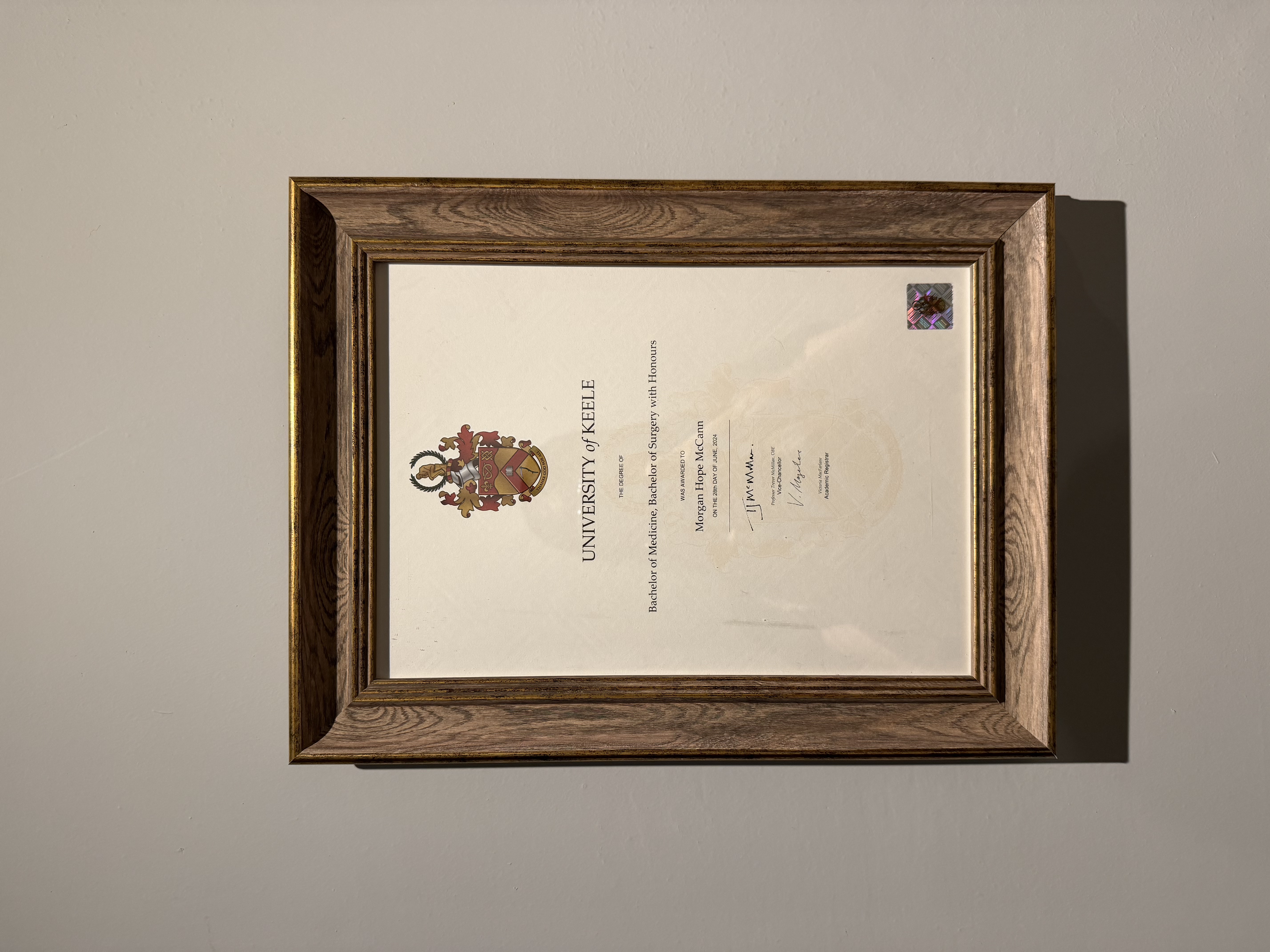 University of Keele medical degree