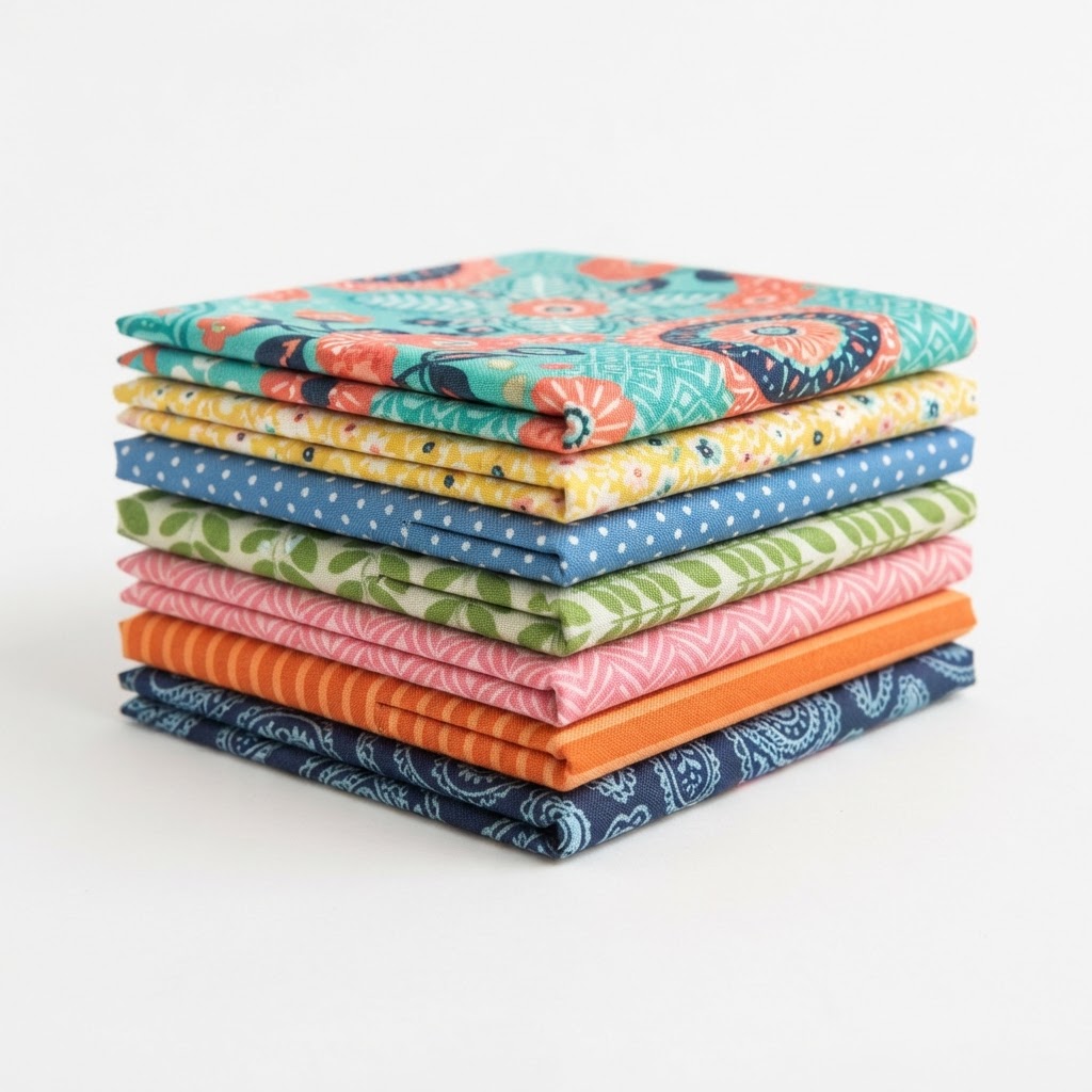 Qililandiy 7-Piece Floral Fat Quarters Fabric Bundle