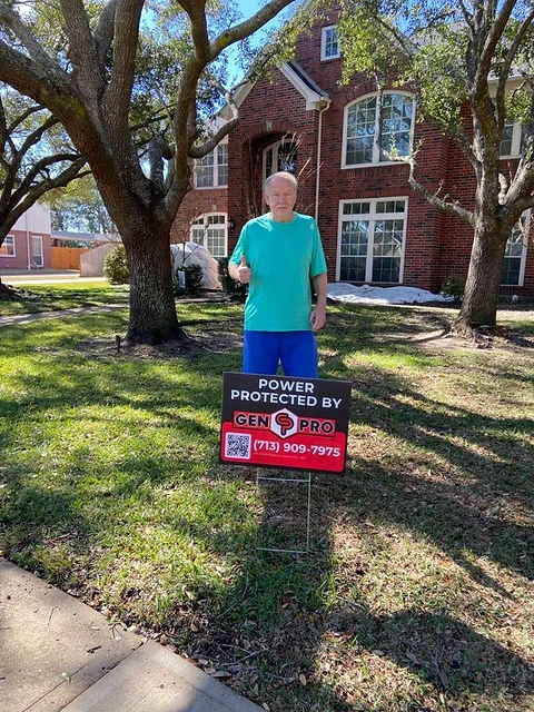 Protected by GenPro yard sign at a Houston customer home