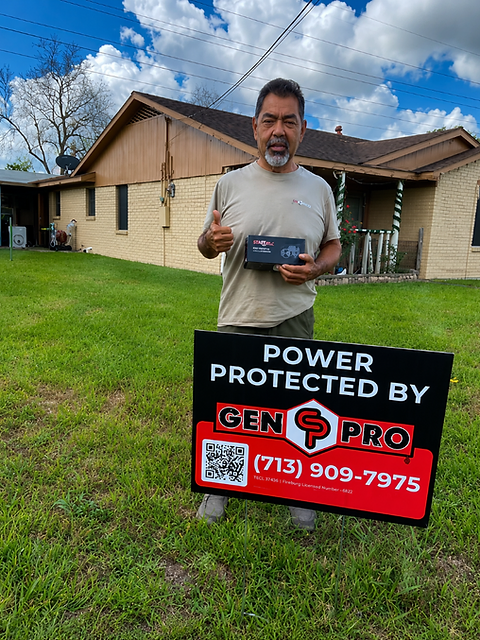 Protected by GenPro yard sign at a Houston customer home