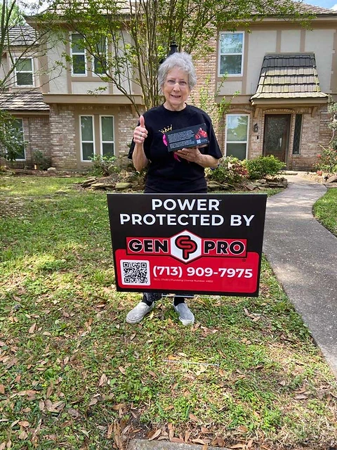 Protected by GenPro yard sign at a Houston customer home