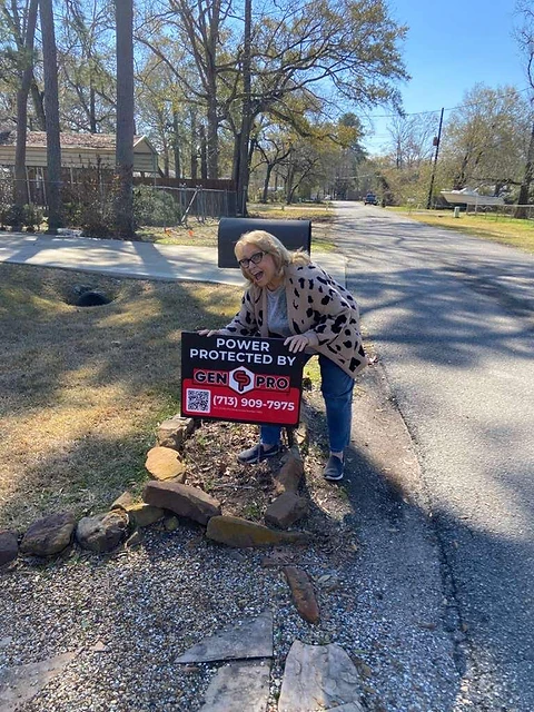Protected by GenPro yard sign at a Houston customer home