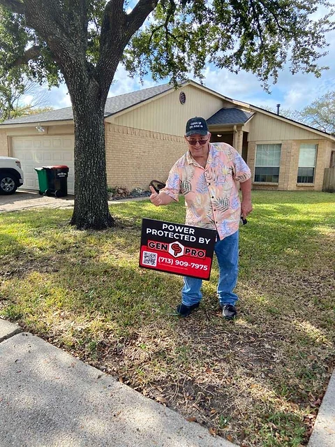 Protected by GenPro yard sign at a Houston customer home