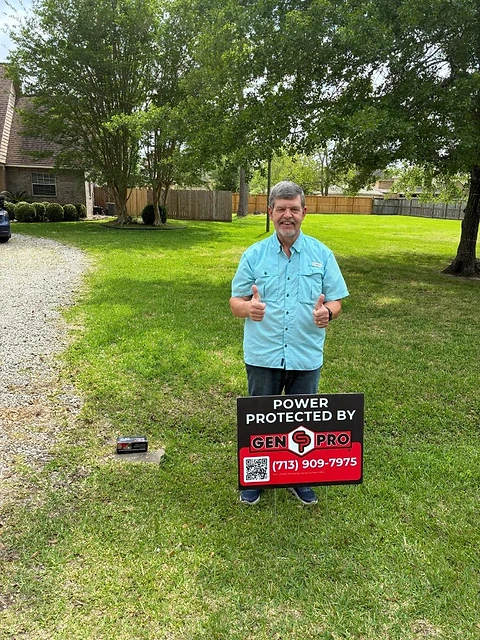 Protected by GenPro yard sign at a Houston customer home