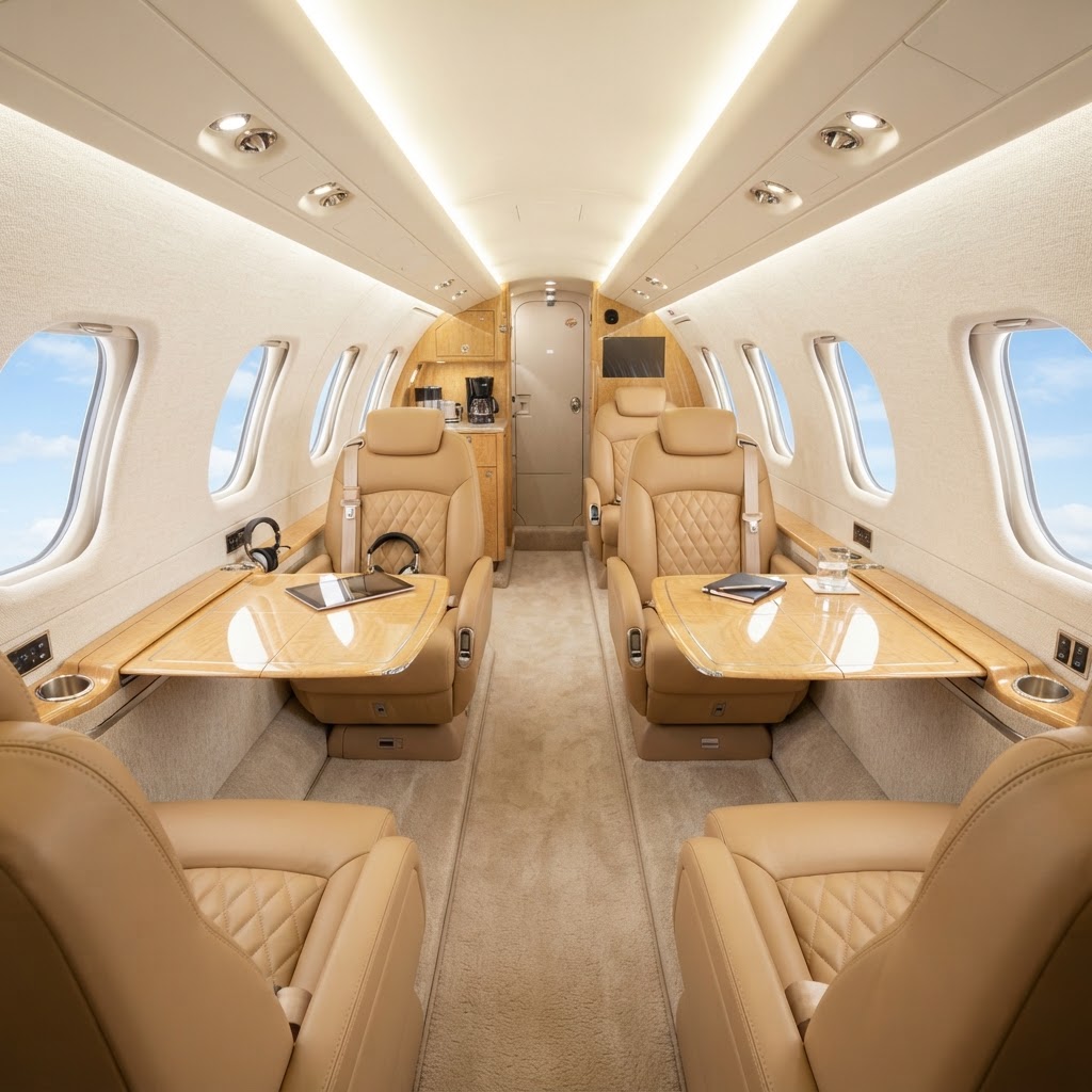 Super Light Jet cabin interior — private jet charter