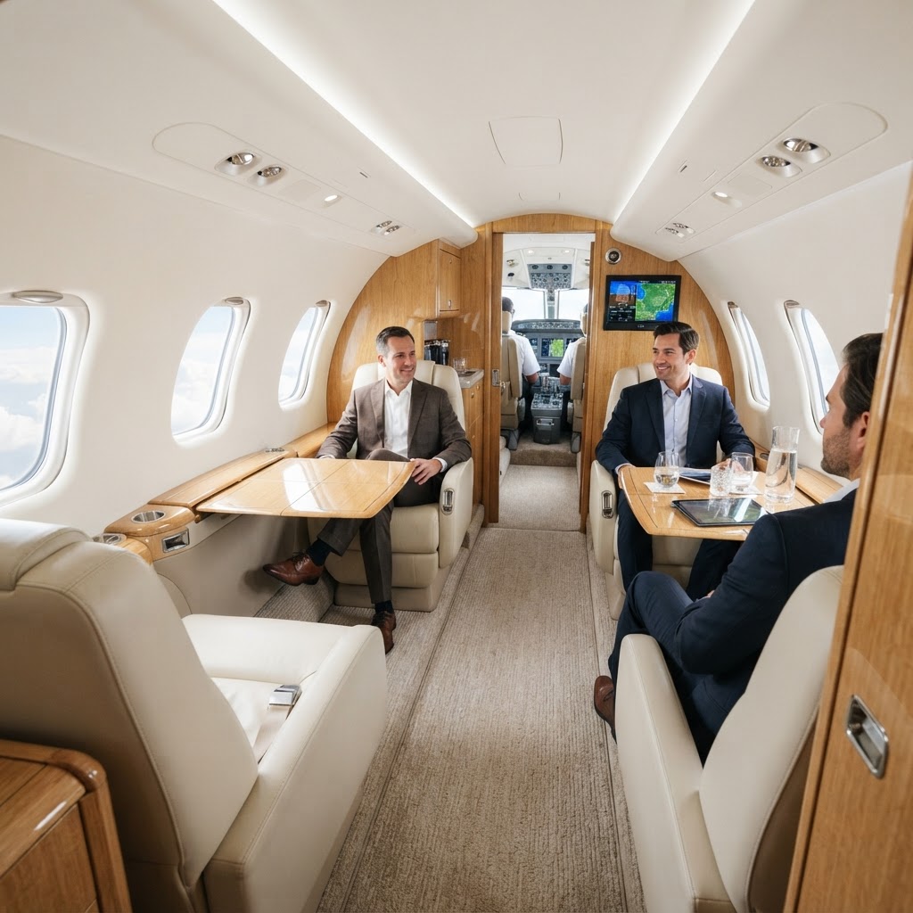 Light Jet cabin interior — private jet charter