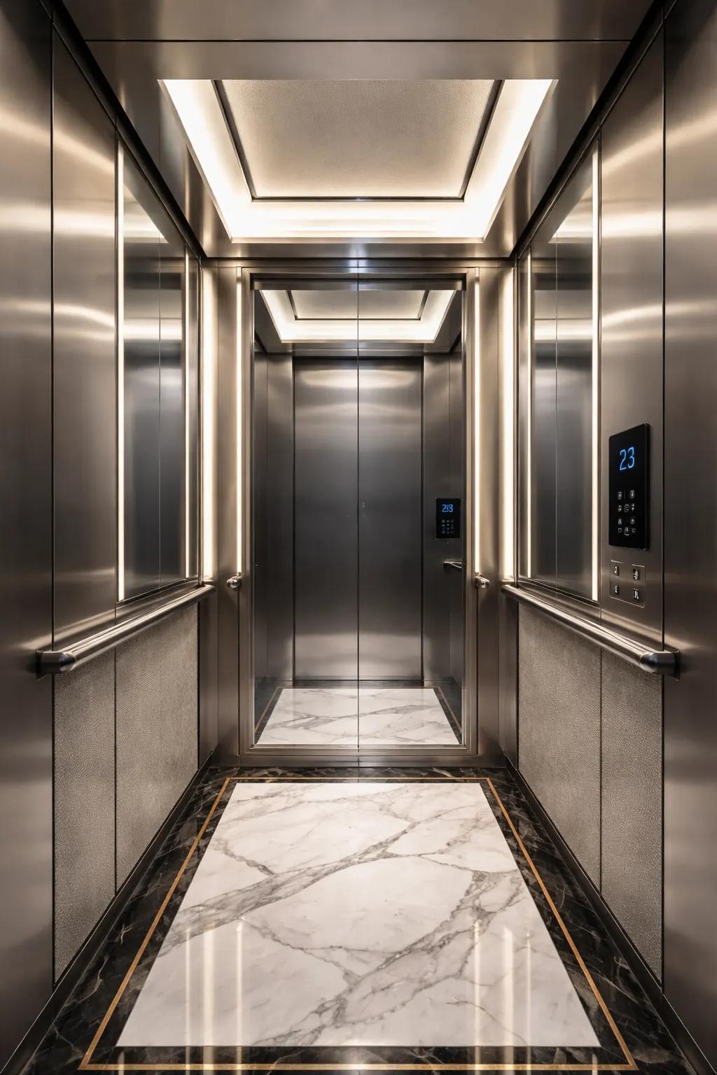 MRL 800 — cabina de lujo con piso de mármol
