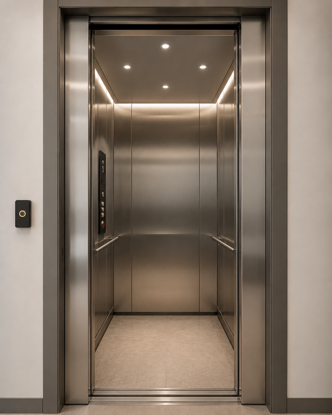 MRL 800 — cabina con spotones y tiras LED