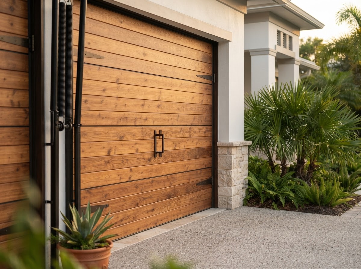 Modern garage door detail