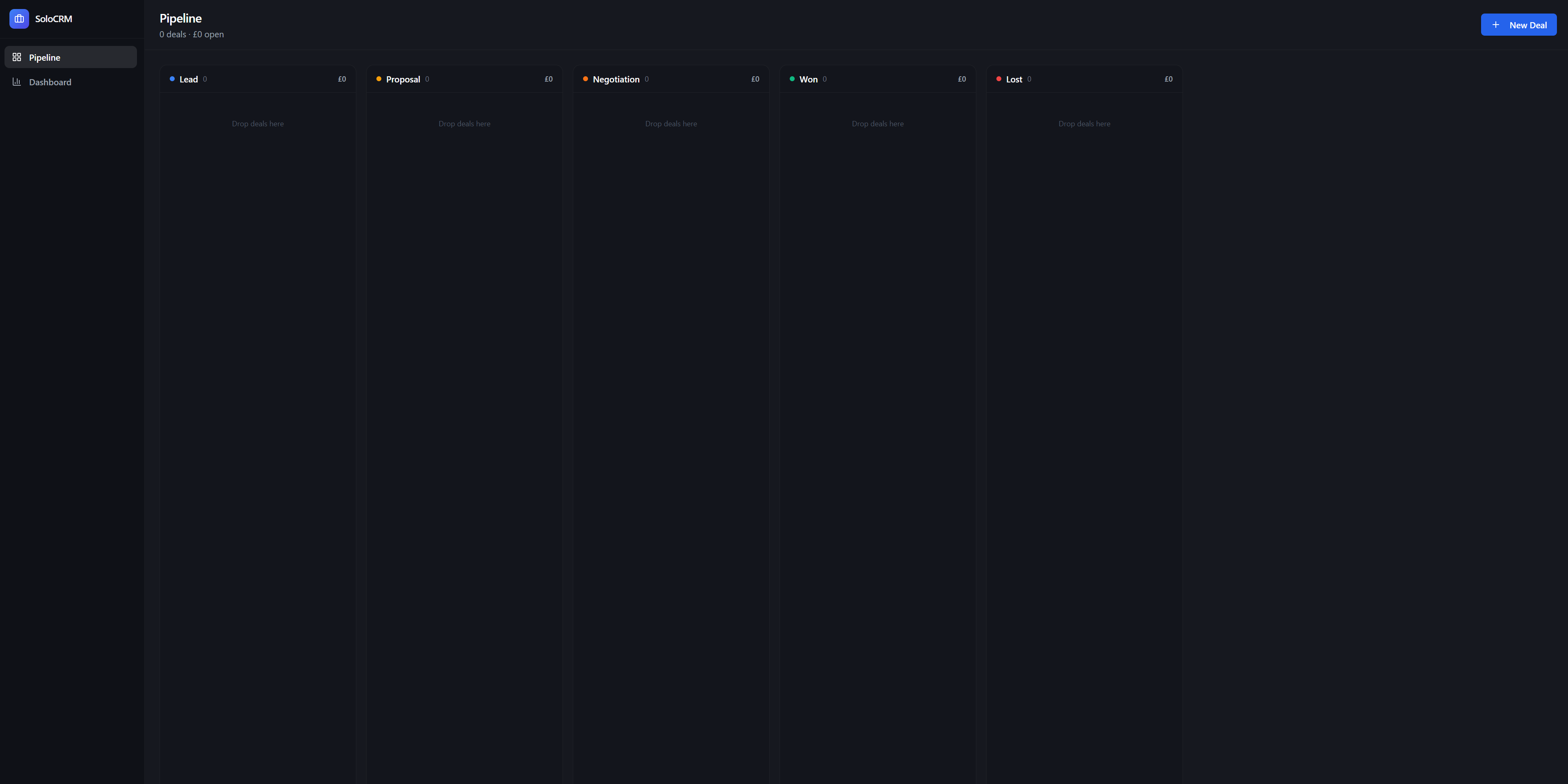 simple crm template preview