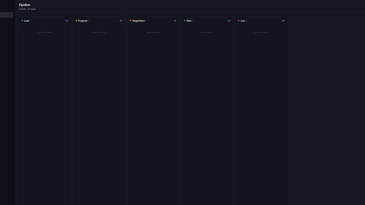simple crm template preview