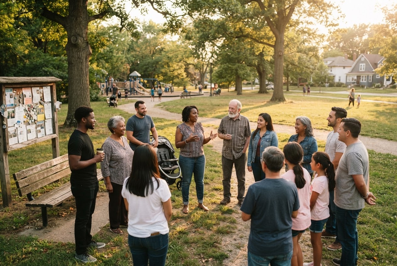 Teresa Tran with community members