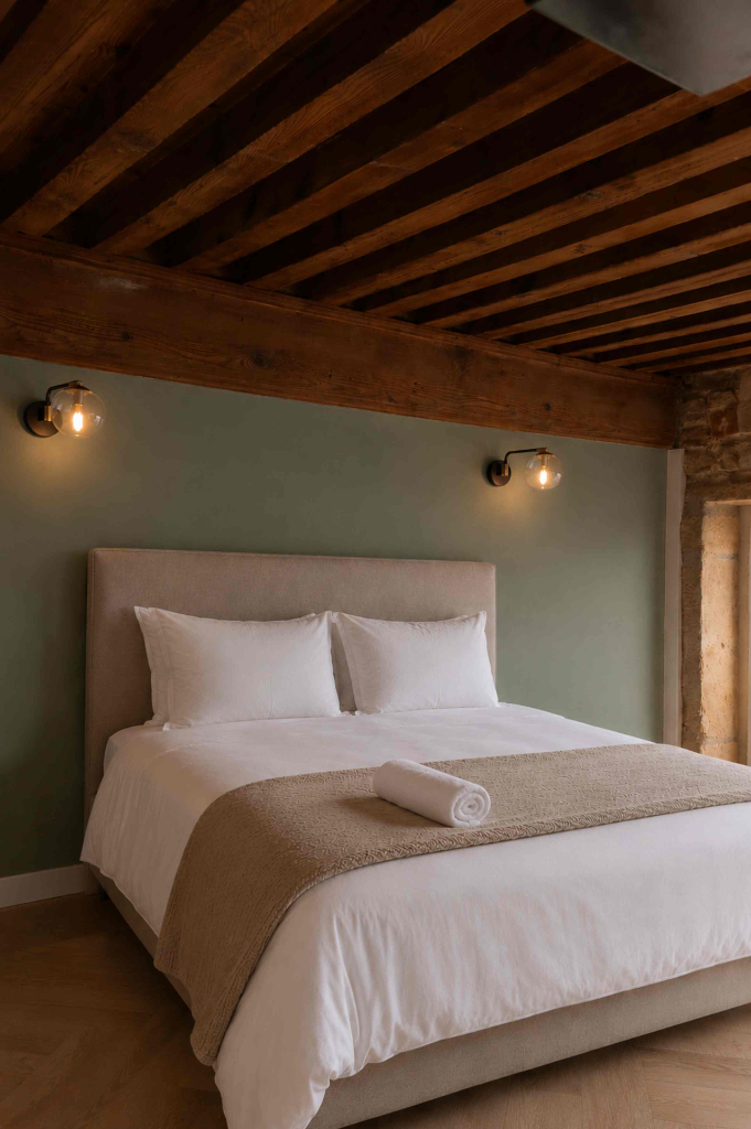 Chambre sage green — détail