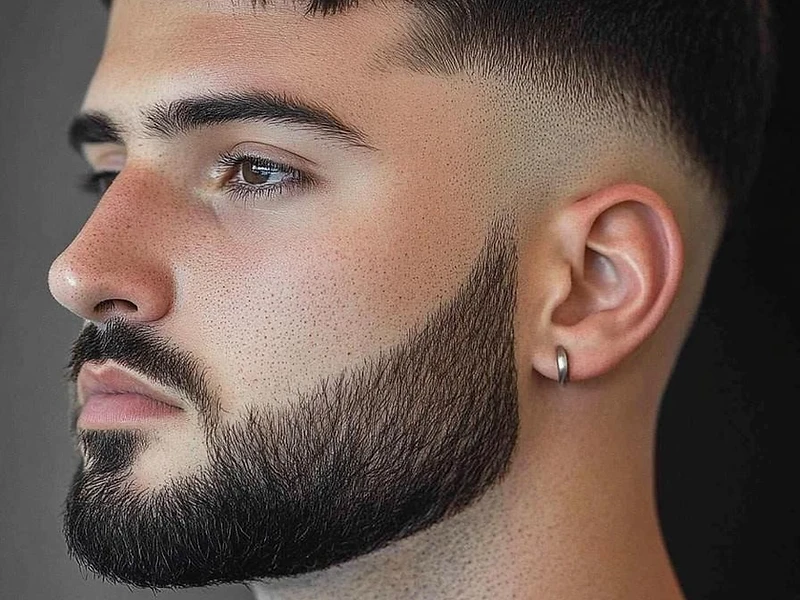 Cliente con corte de pelo y barba perfilada en Why Not Barbershop, Barcelona