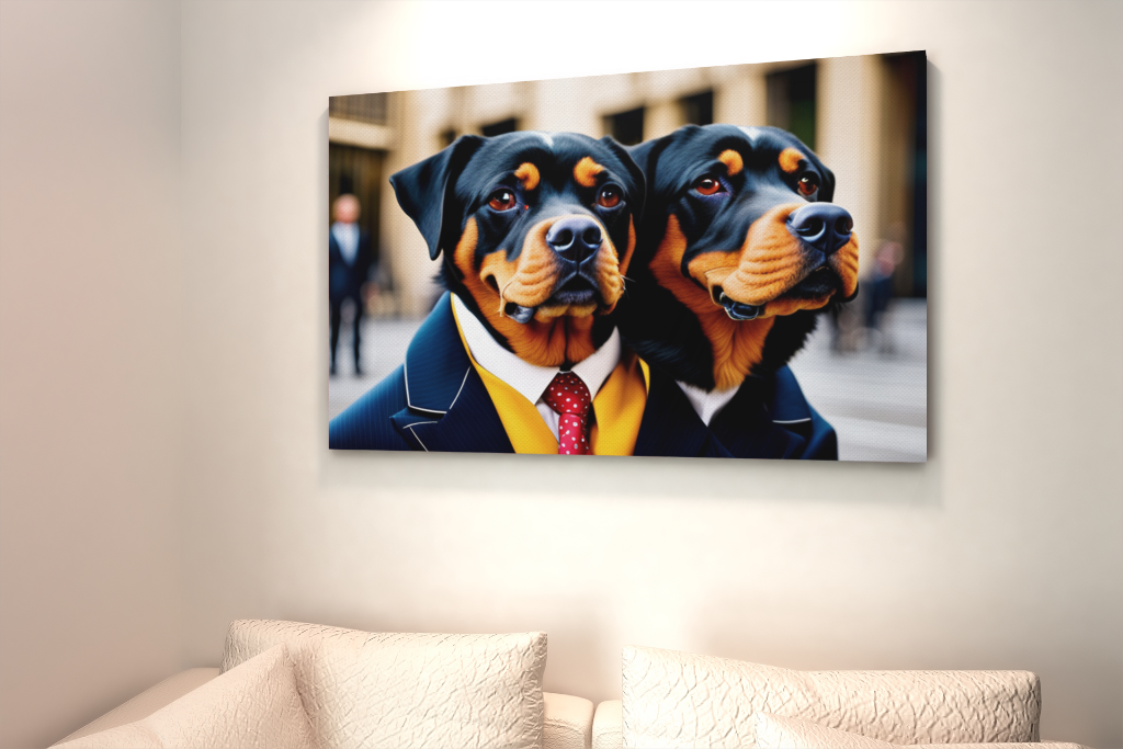 Suited Up Rotty — Abstract Digital Art Print