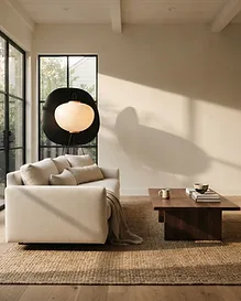 Detail of custom millwork and oak flooring — commercial interior design in Los Angeles, CA by Studio Fridae