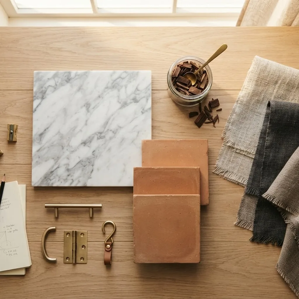 Material swatches and architectural samples