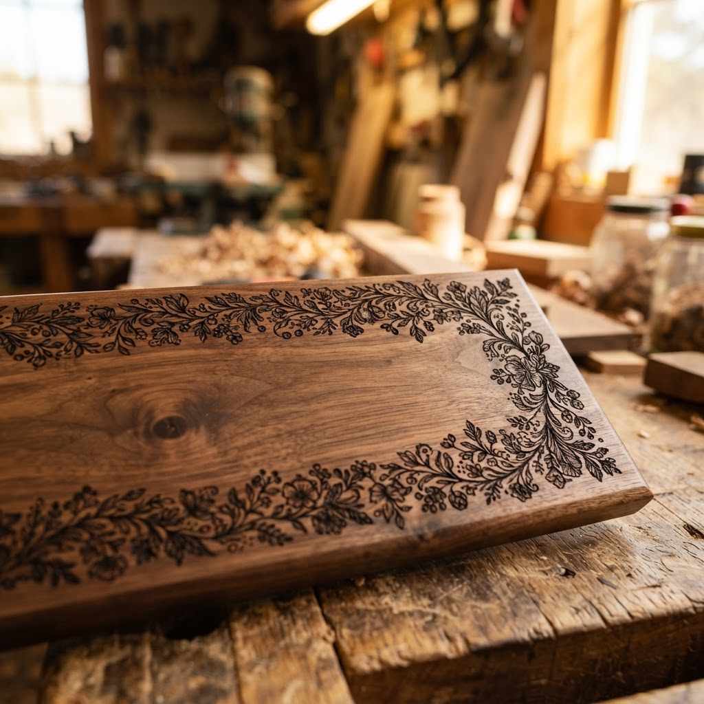 Floral Vine Cutting Board
