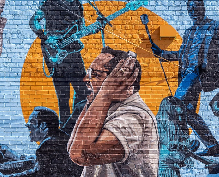 Deep Ellum mural of musicians