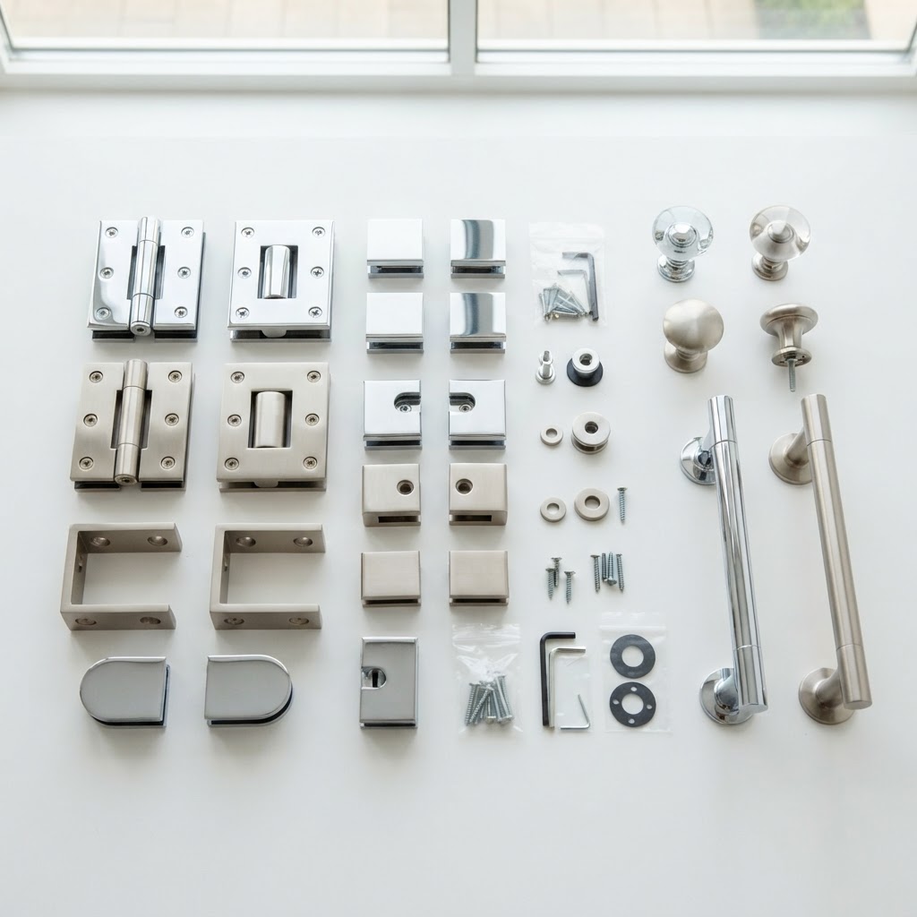 Premium solid brass glass hardware and accessories