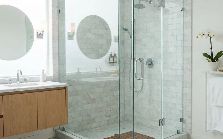 Frameless Corner Shower — Sandton