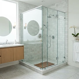 90-degree corner shower enclosure