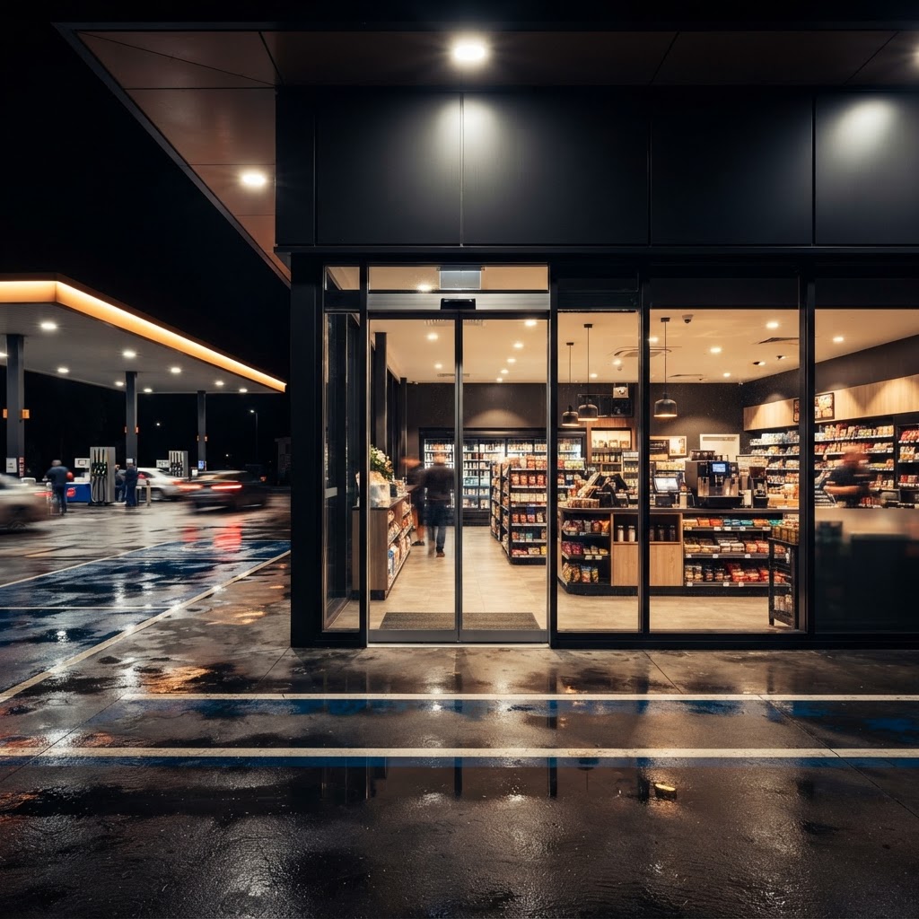 Quick Shop Single Sliding Entrance (Frameless)