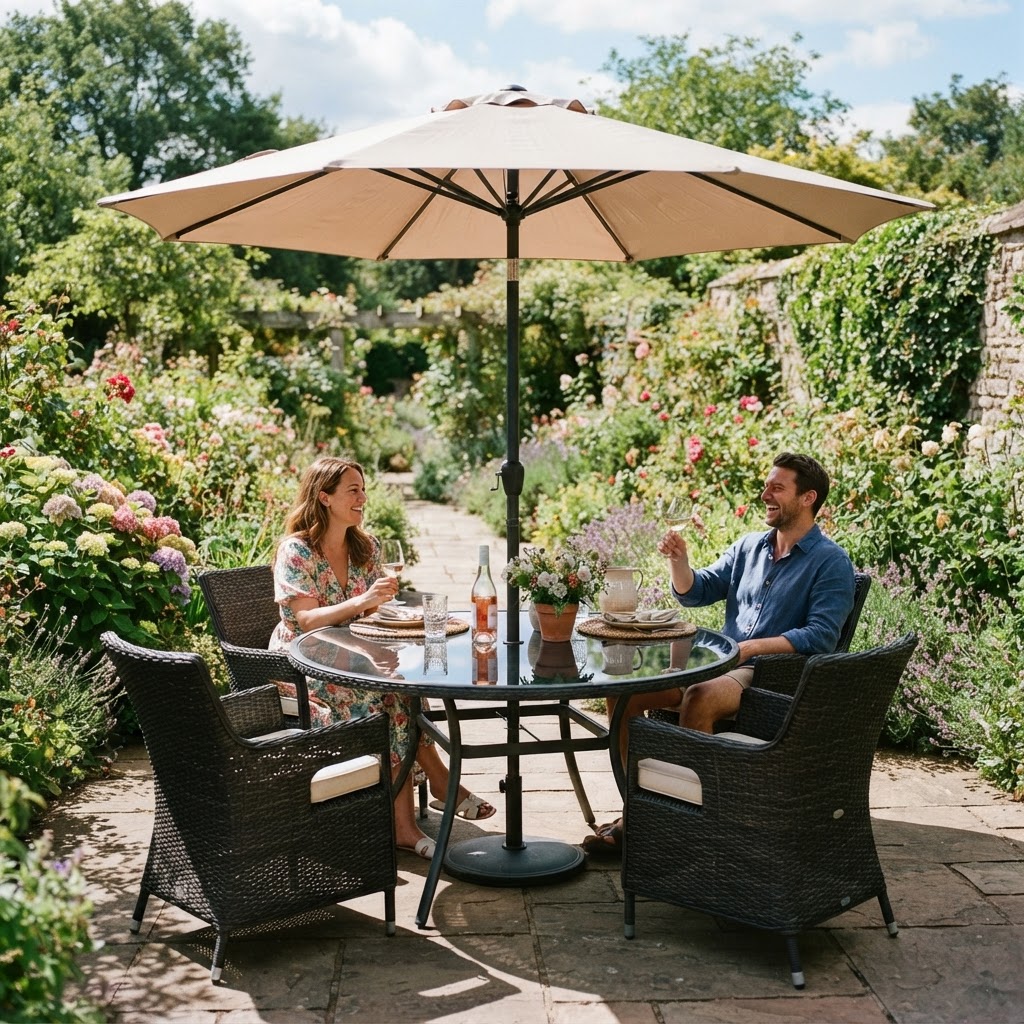 Patio table with umbrella hole, Durban