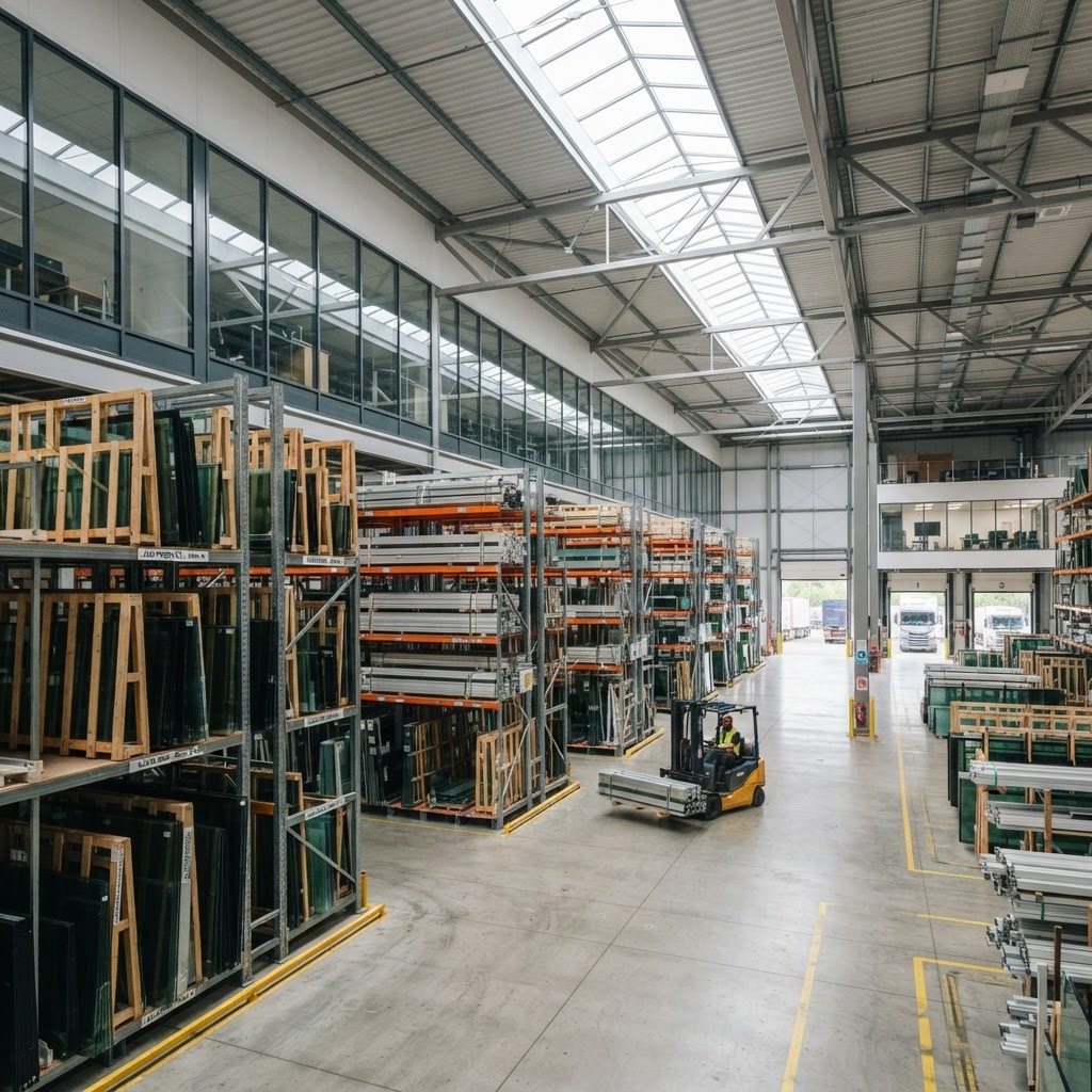 Glass and aluminium warehouse